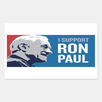 Support Ron Paul Rechteckiger Aufkleber
