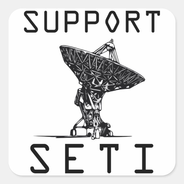 Support-SETI Quadratischer Aufkleber (Vorderseite)