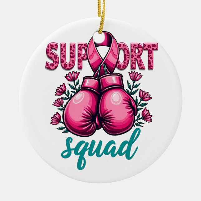 Support Squad Brustkrebs-Sensibilisierungskiste Keramik Ornament (Vorne)