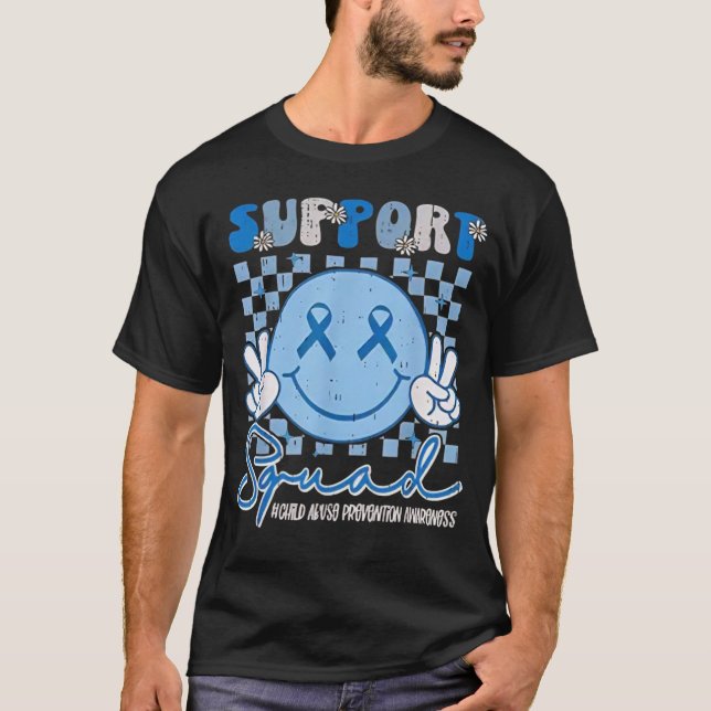 Support Squad Child Abuse Prevention Awareness Smi T-Shirt (Vorderseite)