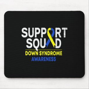 Support Squad Down Syndrom T21 Awareness Blue Yel Mousepad