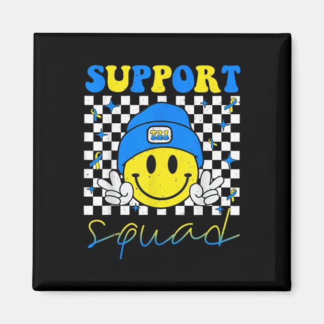 Support Squad Down Syndrome Awareness Day Groovy Magnet (Vorne)