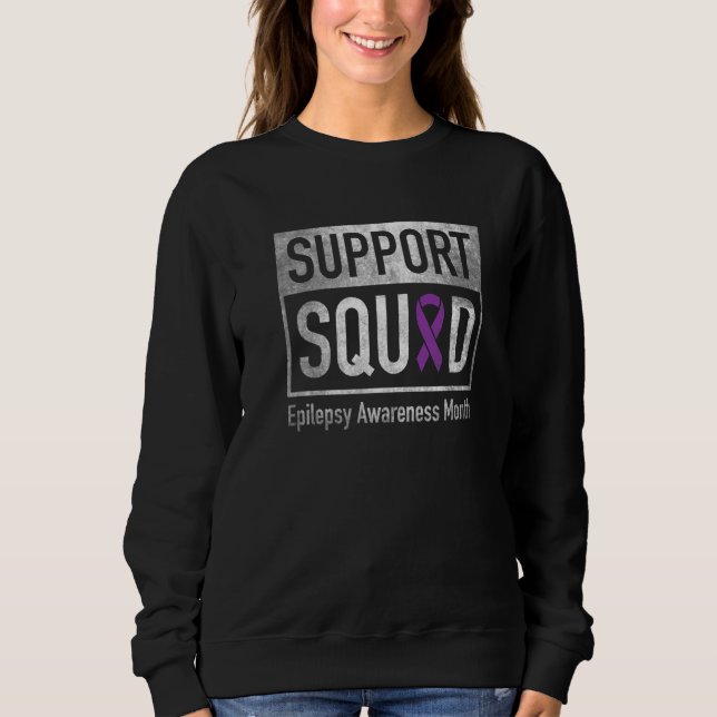 Support Squad Epilepsy Awareness Purple Ribbon  1 Sweatshirt (Vorderseite)