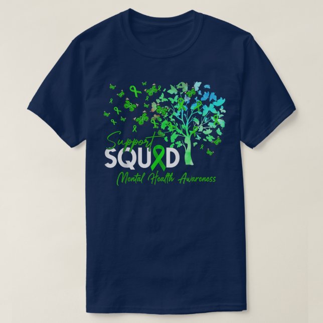 Support Squad Fall Tree Leopard Mental Health Awar T-Shirt (Design vorne)
