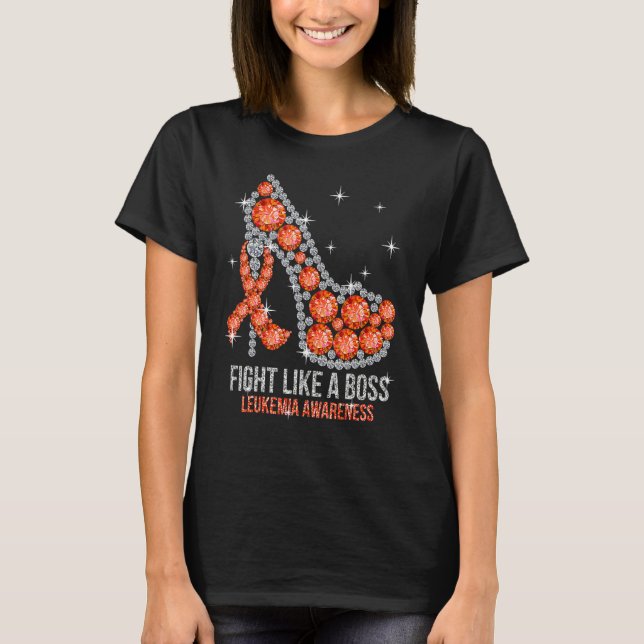 Support Squad Fight Like A Boss Leukemia Awareness T-Shirt (Vorderseite)