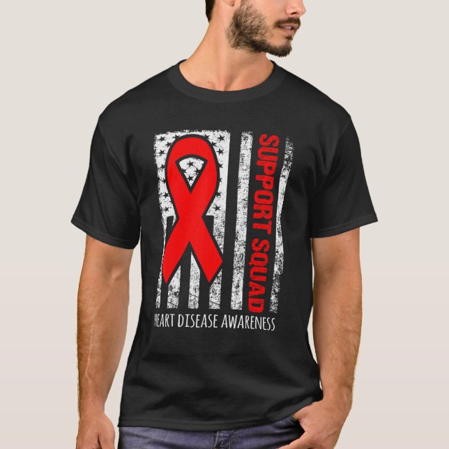 Support Squad Heart Disease Awareness T-Shirt (Vorderseite)