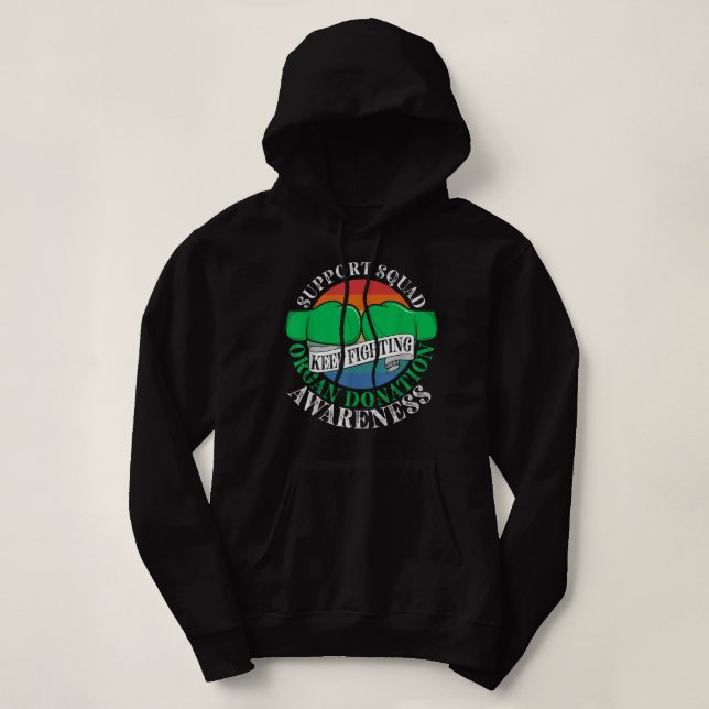 Support Squad I Transplant Survivor Organ Donation Hoodie (Design vorne)