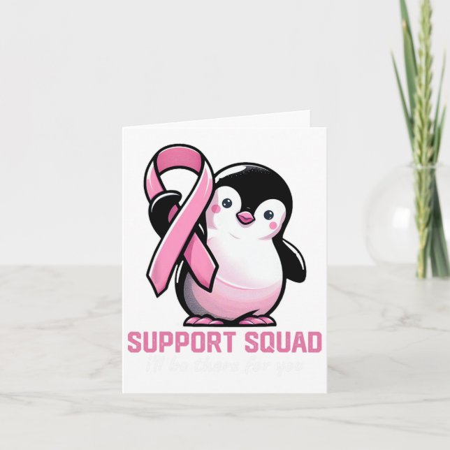 Support Squad Ich bin für Sie da Pinguin Brust Karte (Vorderseite)