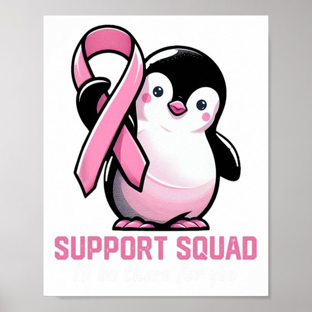 Support Squad Ich bin für Sie da Pinguin Brust Poster (Vorne)