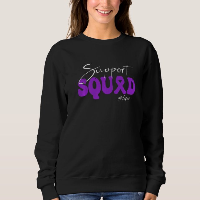 Support Squad Lupus Awareness Purple Ribbon   Sweatshirt (Vorderseite)
