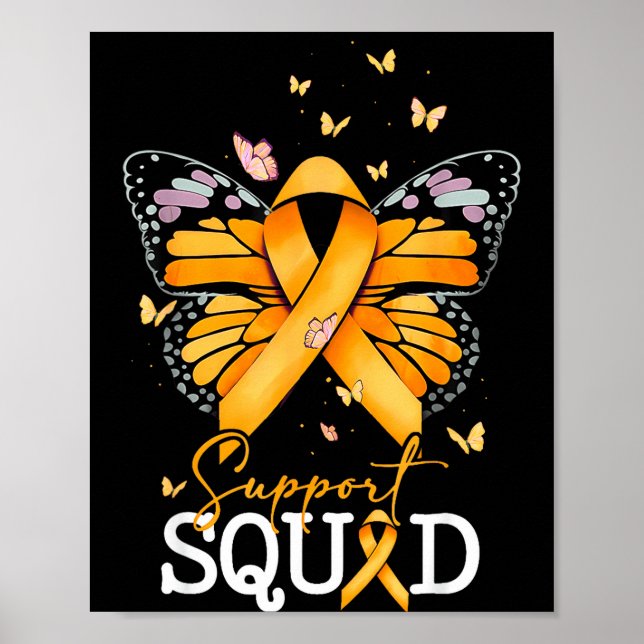 Support Squad Orange Ribbon Multiple Sclerosis Awa Poster (Vorne)