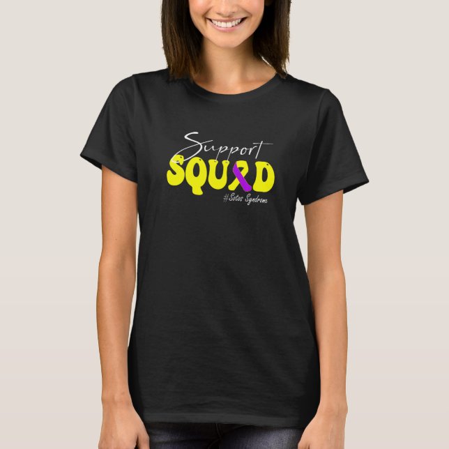 Support Squad Sotos Syndrome Awareness Yellow & Pu T-Shirt (Vorderseite)