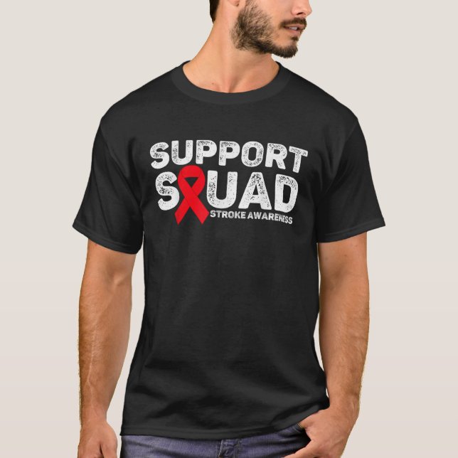 Support Squad Stroke Awareness Month Men Stroke Su T-Shirt (Vorderseite)