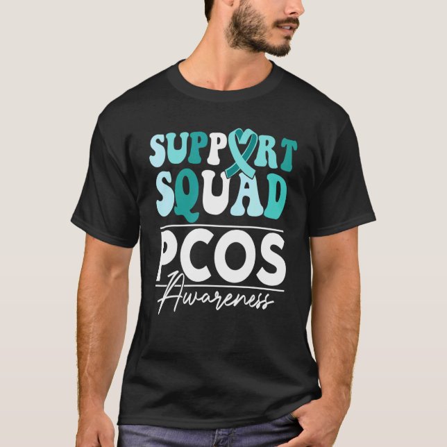 Support Squad Sunflower Hair Butterfly PCOS Awaren T-Shirt (Vorderseite)