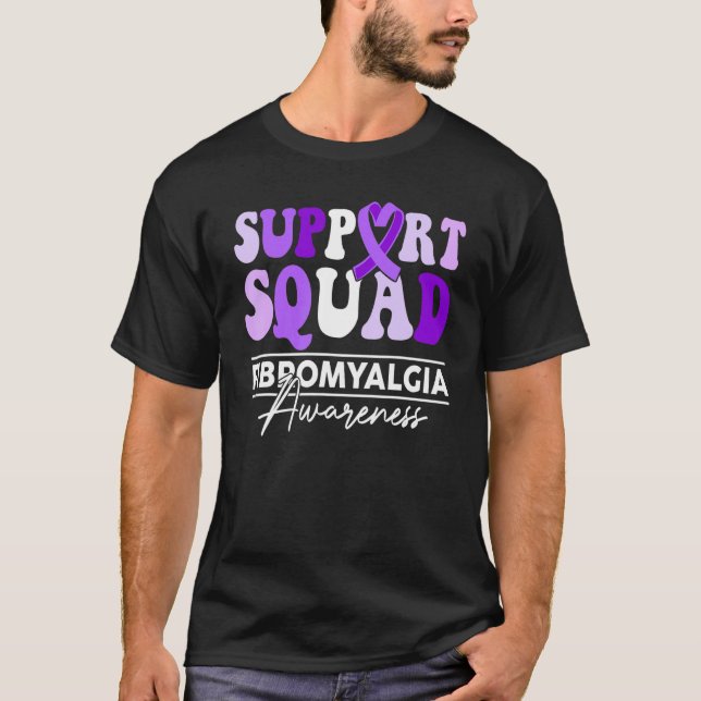 Support Squad Sunflower Hair Fibromyalgia Awarenes T-Shirt (Vorderseite)