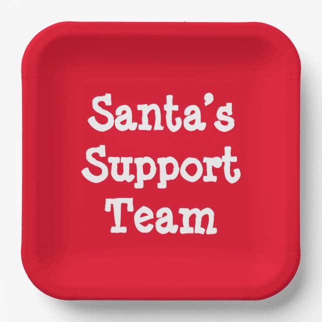 Support-Team des Weihnachtsmanns Pappteller (Vorderseite)