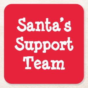 Support-Team des Weihnachtsmanns Rechteckiger Pappuntersetzer