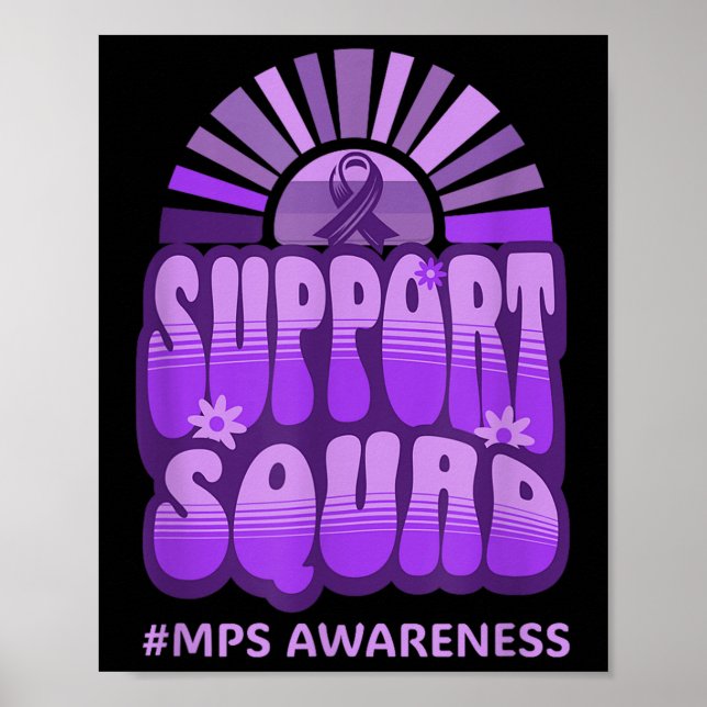 Support-Team für Squad Mps Awareness Retro Groovy Poster (Vorne)