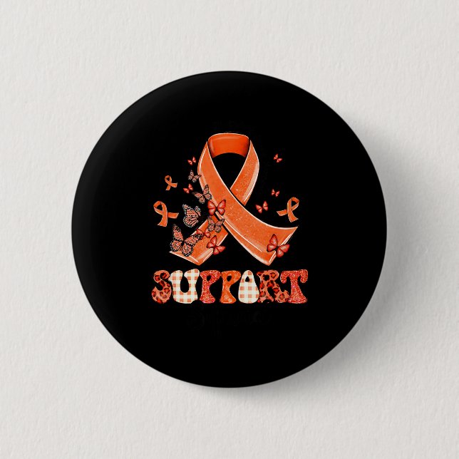 Support-Team Orange Band Schmetterling Multiple Sk Button (Vorderseite)