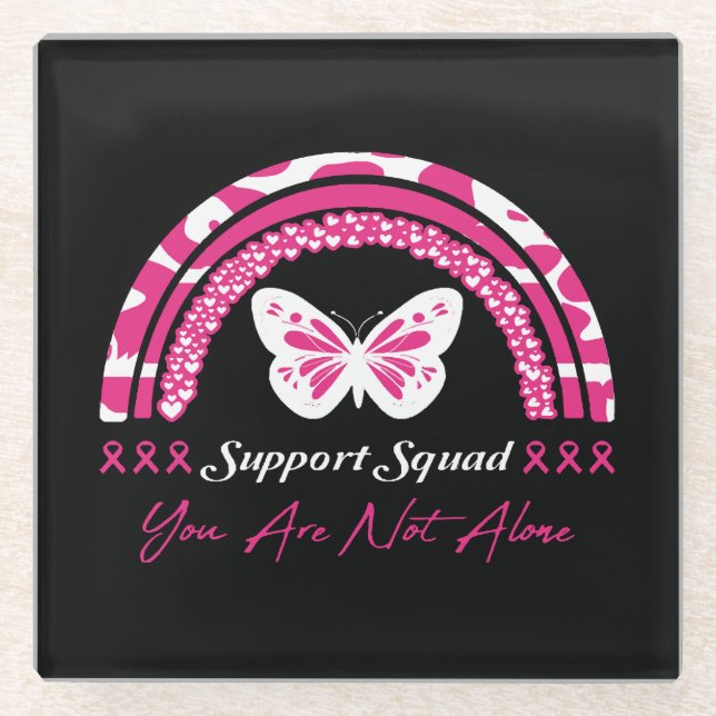 Support-Team Sie sind nicht allein Glasuntersetzer (Vorderseite)