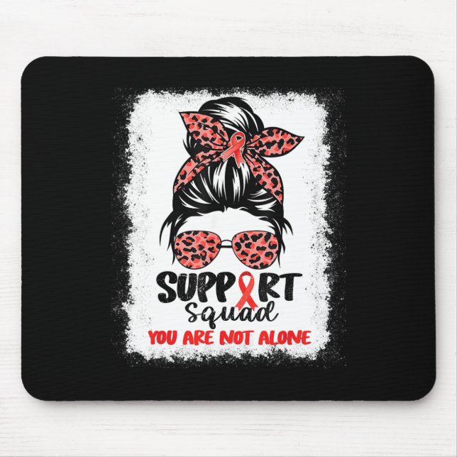 Support-Team Unordentlicher Dutt Roter Krieger Blu Mousepad (Vorne)