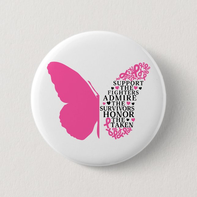 Support The Fighters Breast Cancer Awareness Button (Vorderseite)