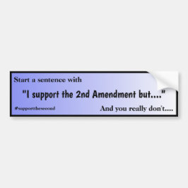 Support The Second Amendment Blue Fade Autoaufkleber