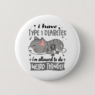 Support Typ 1 Diabetes Awareness Ribbon Geschenke Button