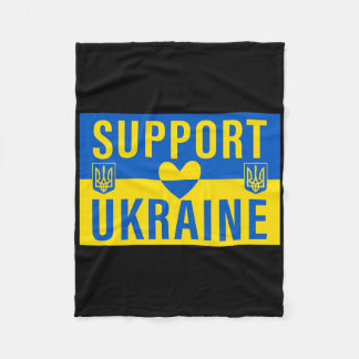 Support Ukraine Flag With Heart Fleecedecke
