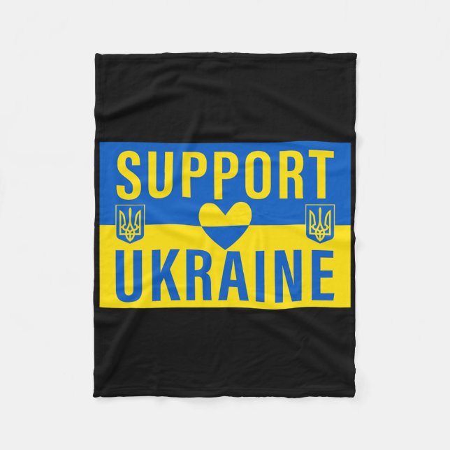 Support Ukraine Flag With Heart  Fleecedecke (Vorderseite)