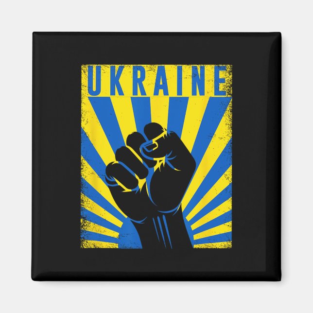 Support Ukraine Hand Fist Ukraine Resist Protest U Magnet (Vorne)
