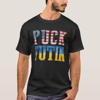 Support Ukraine I Stand With Ukraine Flag Puck Fut T-Shirt