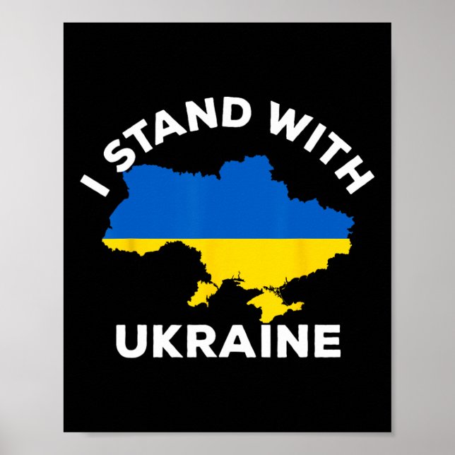 Support Ukraine I Stand With Ukraine Ukrainian Map Poster (Vorne)