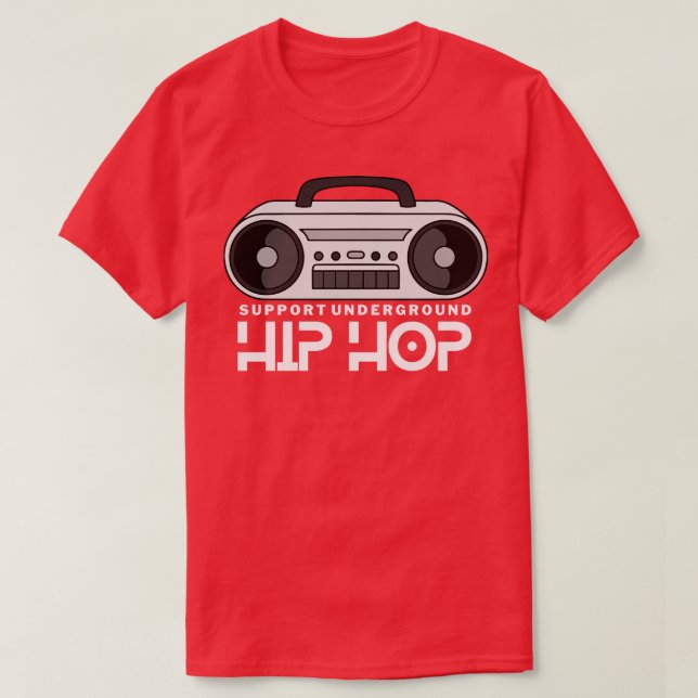 Support Untergrund Hip Hop Boombox T-Shirt (Design vorne)