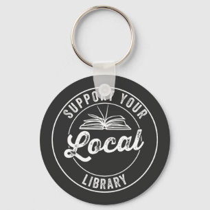 support your local library schlüsselanhänger