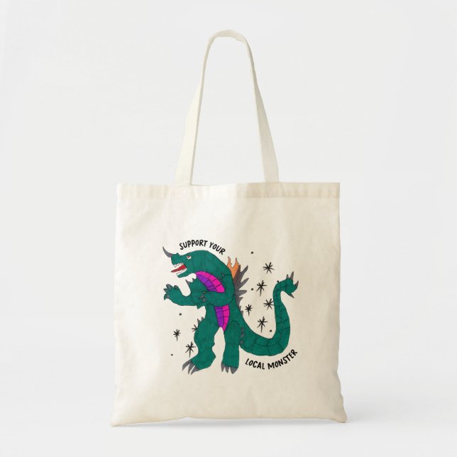"Support Your Local Monster" Tragetasche  (Vorne)
