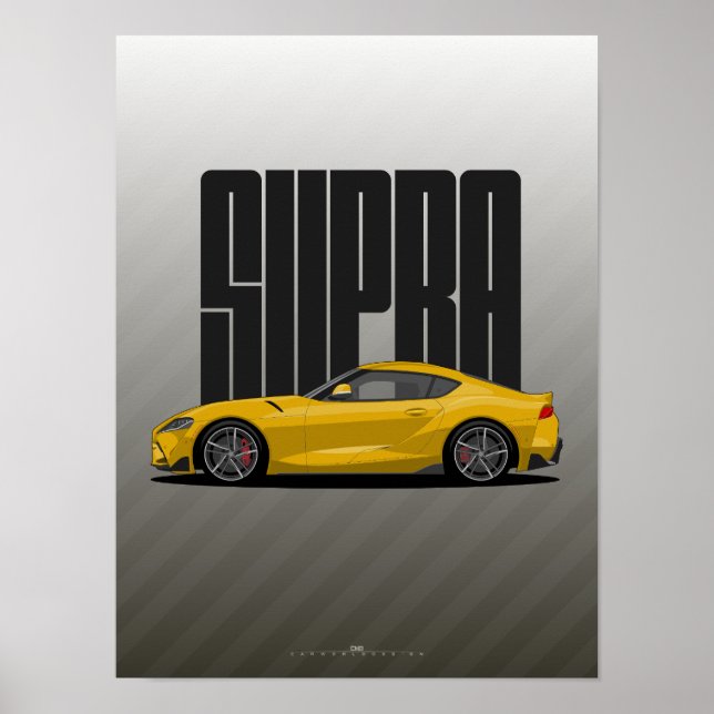 Supra MK5 - Gelbes Sportwagen Poster (Vorne)