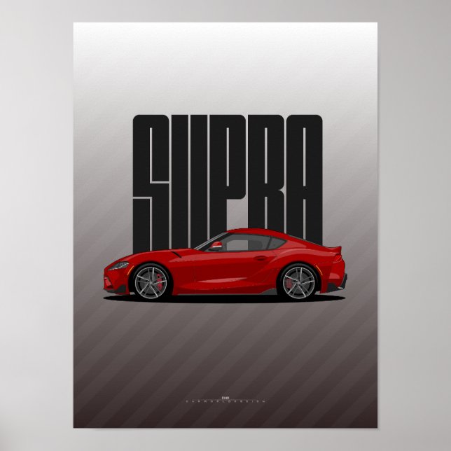 Supra MK5 - Red Sports Car Poster (Vorne)