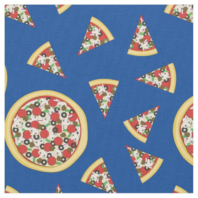 Supreme Combo Pizza Niedlich Food Kids Stoff (Nahaufnahme)