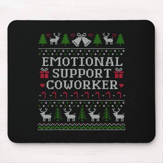 Suprt Coworker Retro Ugly Christmas Saying Quote  Mousepad (Vorne)