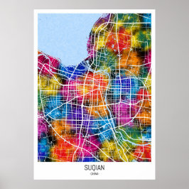 Suqian China City Map Poster