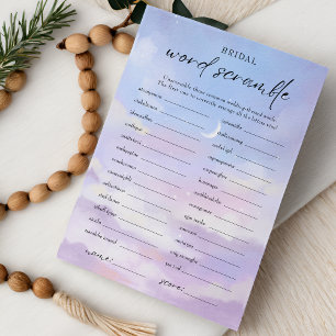 Sur Cloud 9 Word Scramble Fête des mariées Carte d