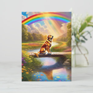 Sur la carte de sympathie du chien Rainbow Bridge