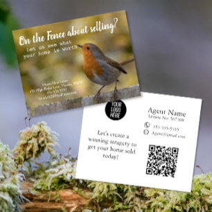 Sur la clôture immobilière carte postale de Robin