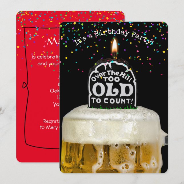 Sur la colline Invitation de fête d'anniversaire (Devant / Derrière)