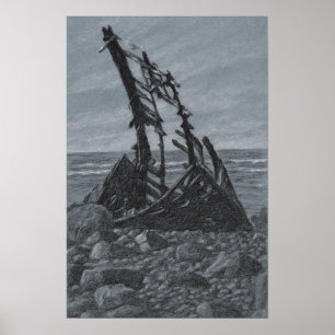 Sur La Côte Impression De Dessin D'Archivage