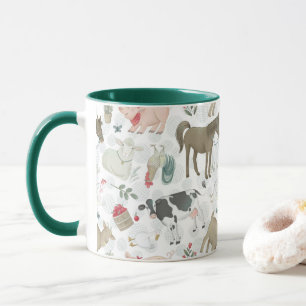 Sur La Ferme Animale Ferme Campagne Mug Vert