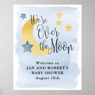 Sur la Lune, Affiche de bienvenue Baby shower