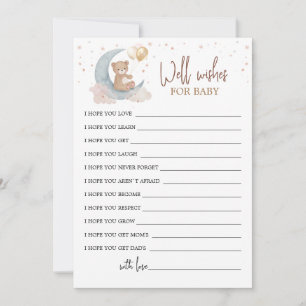 Sur la lune - bien des souhaits pour la carte bébé