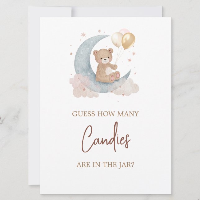 Sur la Lune Devinez combien de bonbons Carte de je (Devant)